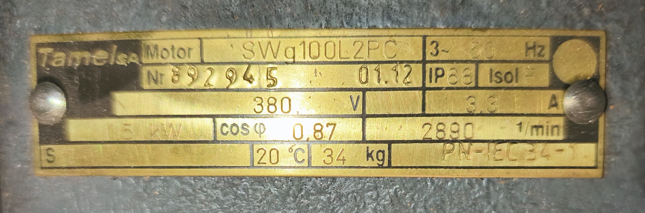 Silnik specjalny SWG100L-2PC 380V (109/2026/1) - obrazek 5